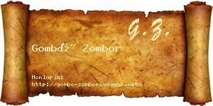 Gombó Zombor névjegykártya