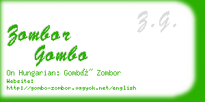 zombor gombo business card